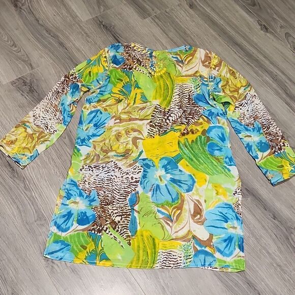 Raj Semi Sheer Embroidered Swimsuit Cover - Picture 6 of 6